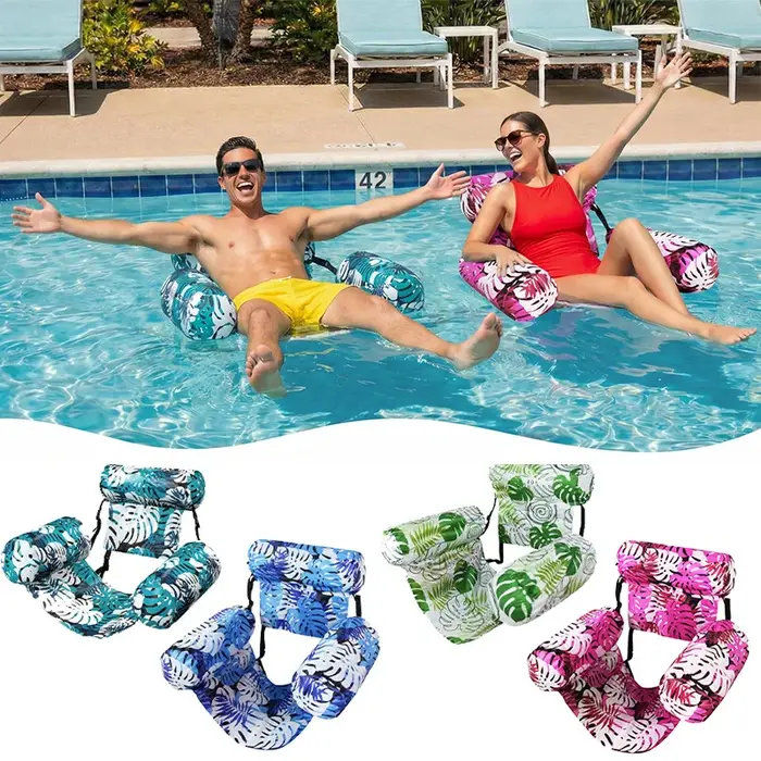 Piscine gonflable, chaise longue flottante pour adultes