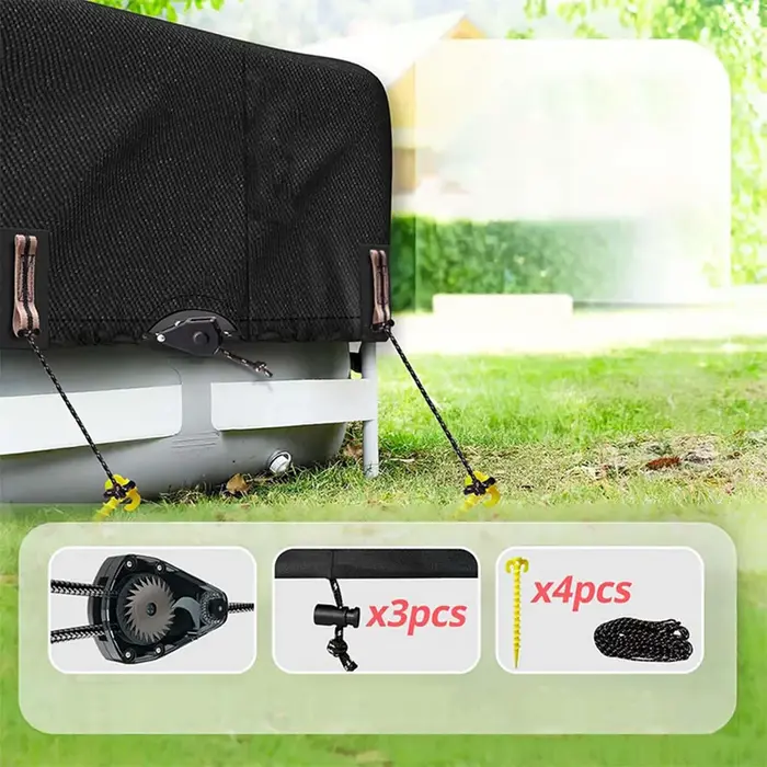 Couverture de piscine ronde conçue pour les piscines hors sol avec couvercle de chauffage solaire à cliquet à serrage rapide réduisant la perte d'eau