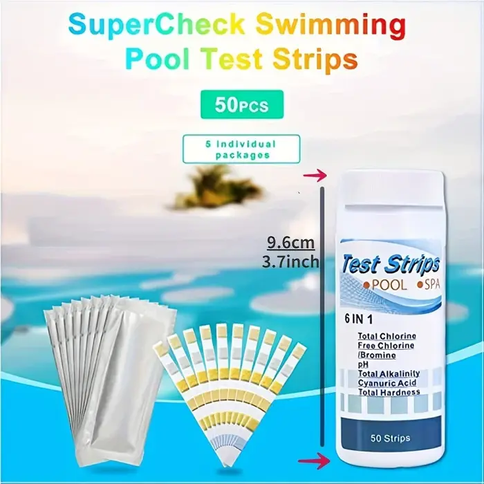 Kit de test de la qualité de l'eau de piscine 50 bandelettes