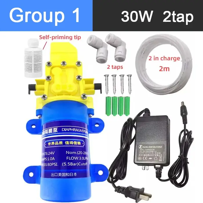 Purificateur d'eau pompe auto-amorçante DC 24 V 30 W/40 W pompe de surpression pompe à eau en boutei