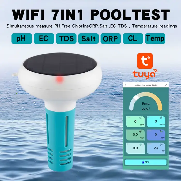 Testeur d'eau numérique 7-en-1 pour piscine