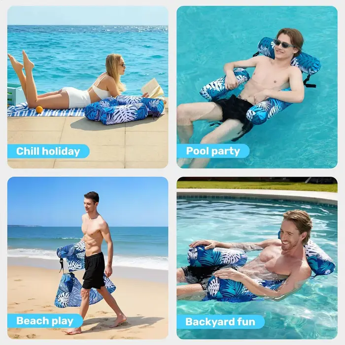 Chaise longue gonflable robuste pour piscine