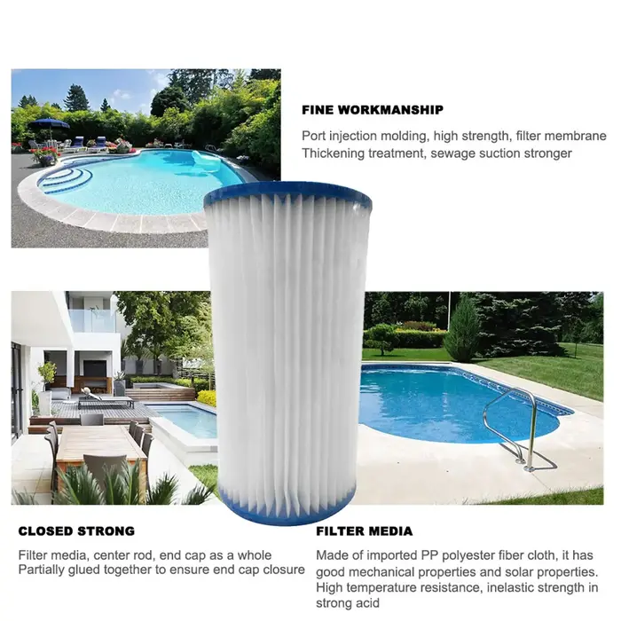 Cartouches de filtre à eau de piscine cartouche filtrante de Type