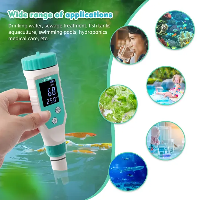 YAGO testeur d'eau de piscine pour chlore PH salinité compteur ORP numérique pour Spa bain à remous eau salée TDS EC TEMP stylo de Test YY-1070