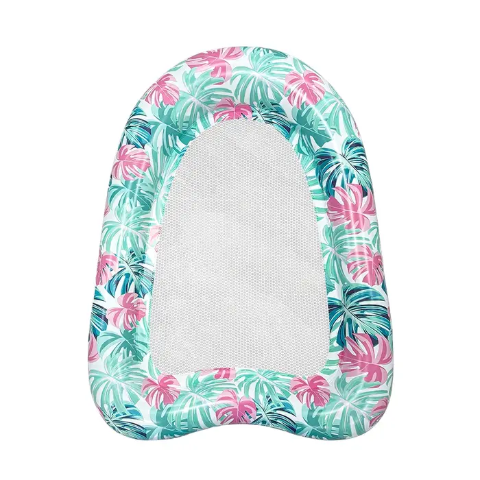 1 chaise longue gonflable en forme de cœur, portable, adaptée aux divertissements aquatiques en été 