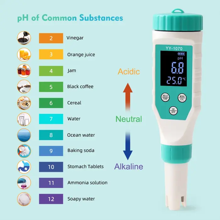 7 en 1 Cl température TDS ORP EC salinité pH mètre testeurs de chlore pour piscine filtre Aquariums qualité de l'eau PH testeur