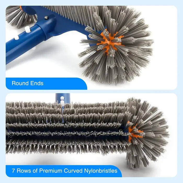 Tête de brosse de piscine avec extrémités rondes