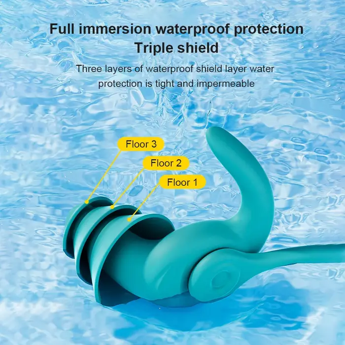 1-2 paires de bouchons d'oreille de natation en Silicone