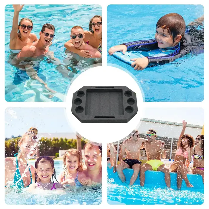 Grand plateau flottant pour piscine avec séparateurs intégrés