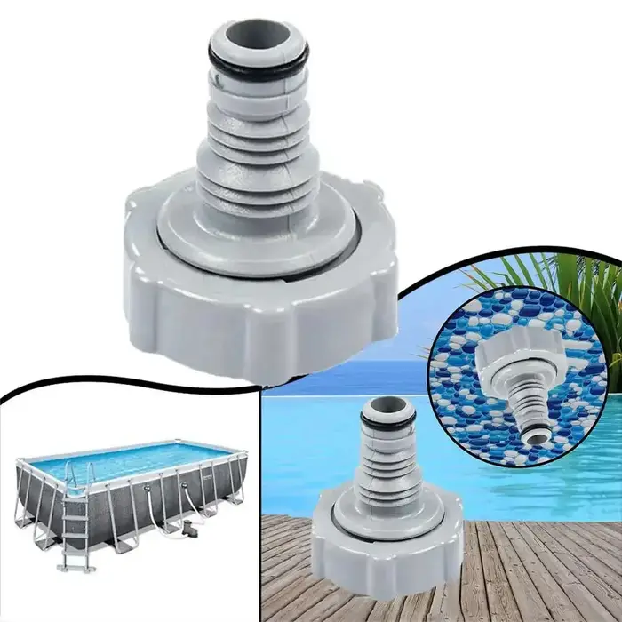 Vanne de Vidange P6H1419 pour Piscine, 1 Pièce, Adaptateur de Tuyau Gris