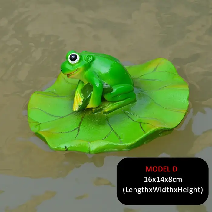 Statue de grenouille flottante en résine créative, décoration d'étang de jardin extérieur, sculpture