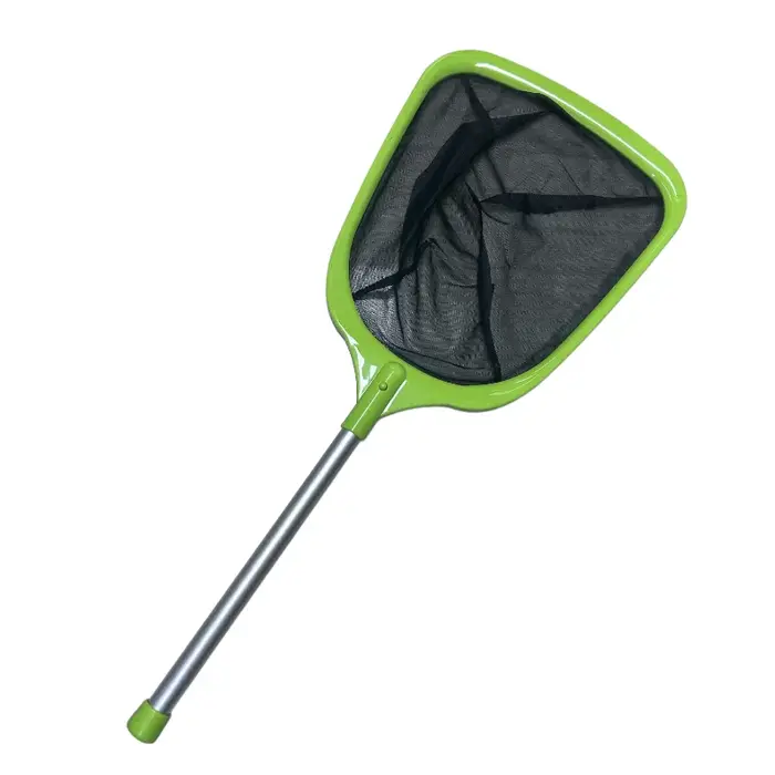 Épuisette à débris fins pour piscine, avec manche en métal robuste et filet à feuilles, pour piscine