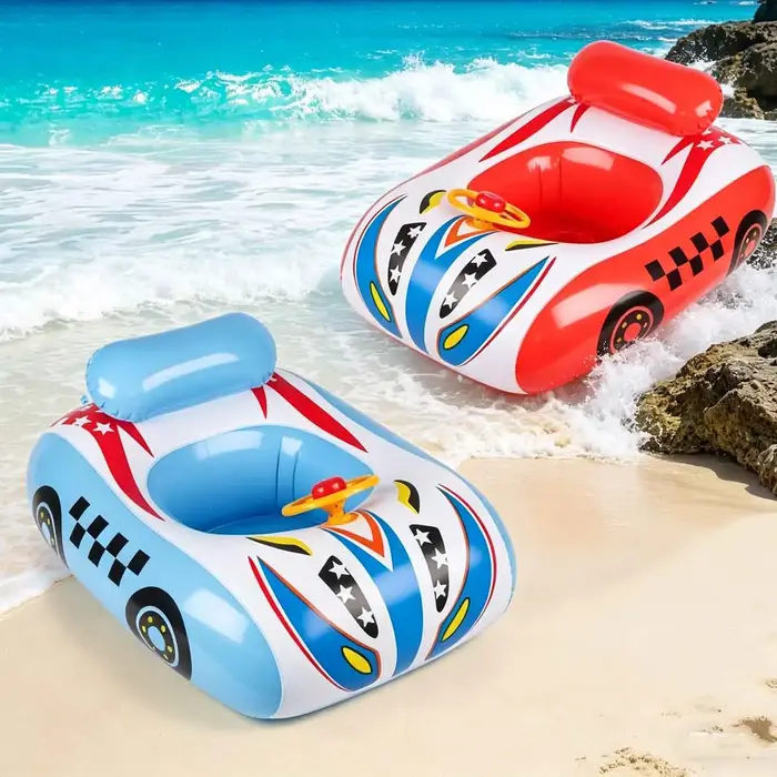 1PC Flotteur gonflable pour piscine en forme de voiture avec volant et dossier