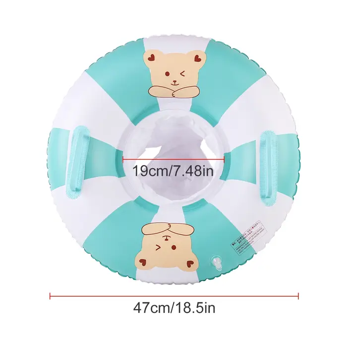 Bouée gonflable ours mignon avec siège et poignées pour piscine, plage et vacances d'été