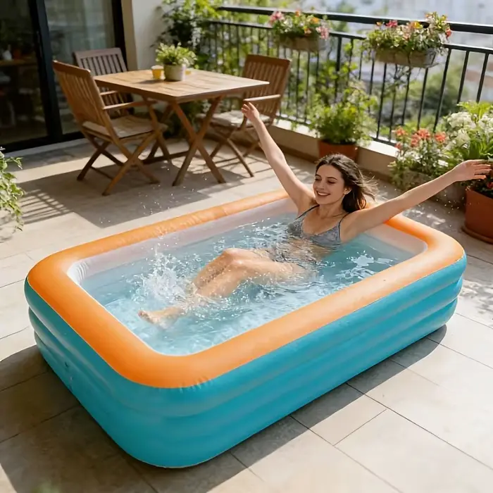 Piscine gonflable en PVC à trois couches de 2,1 m/1,8 m/1,5 m, grande piscine gonflable, idéale pour les vacances d'été