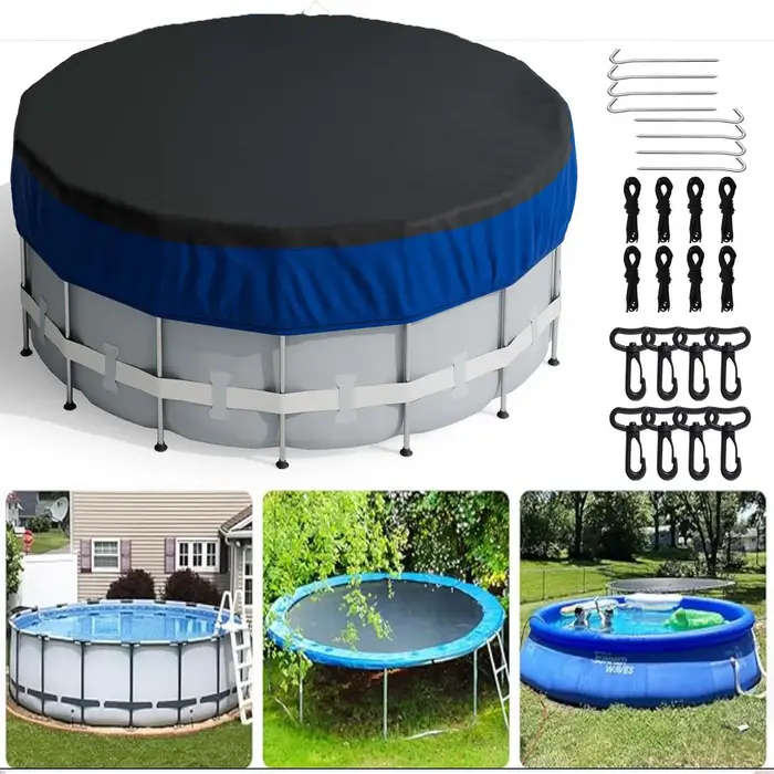 Couverture de piscine ronde de 18 pieds en tissu Oxford