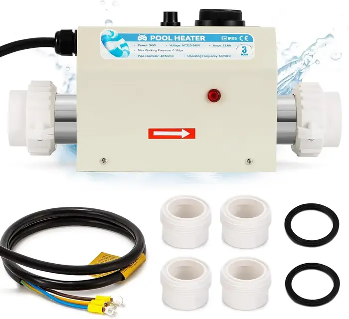 Chauffe-eau électrique pour piscine 3KW 220V, thermostat pour piscine, spa, baignoire, avec contrôle