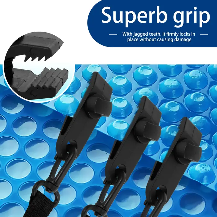24 pièces/ensemble piscine couverture solaire bobine fixation réglable forte poignée