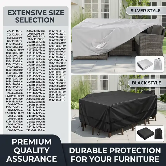 Housse de protection pour meubles de jardin – imperméable
