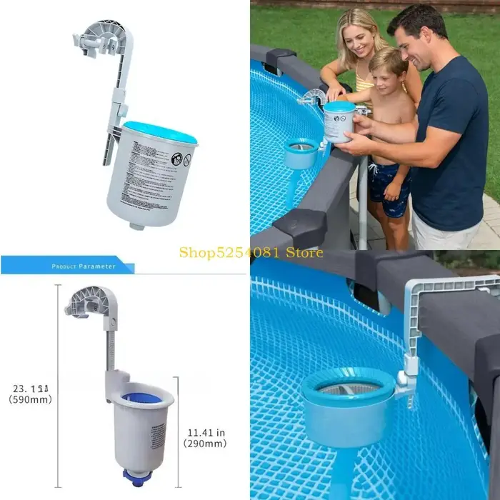 AXYC – écumoire piscine en plastique solide, pour piscines hors panier amovible pour nettoyage rapid