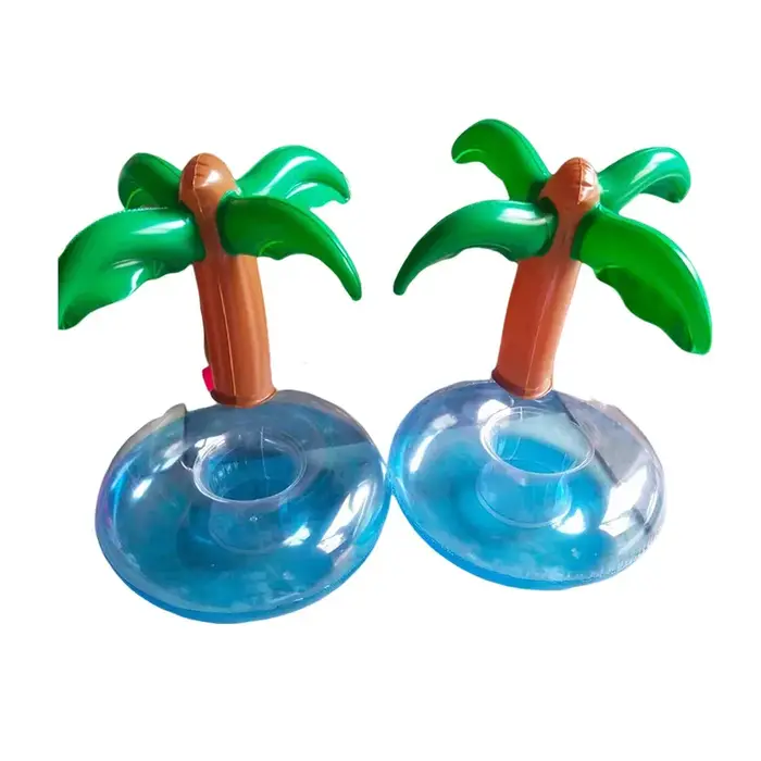 Porte-gobelet flottant gonflable en forme de palmier, flotteur pour boissons, pour piscine, plage, fête d'été, jouet aquatique d'extérieur