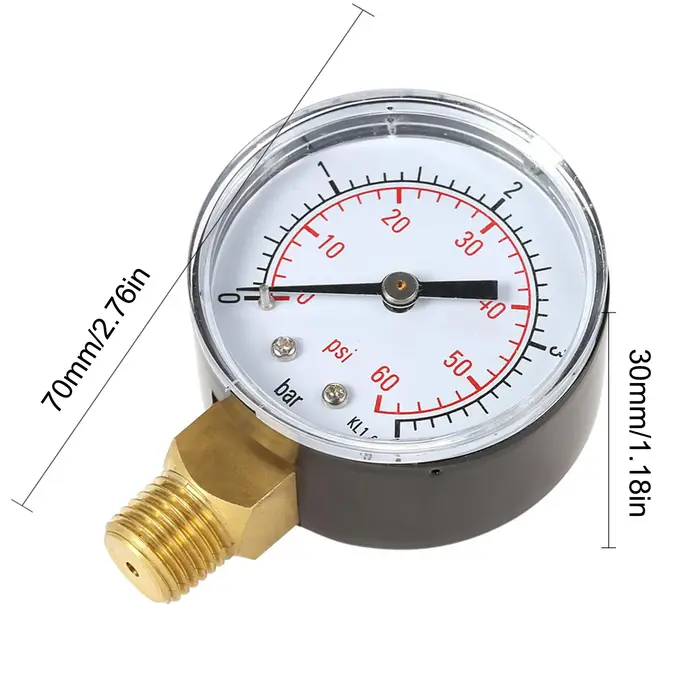 Manomètre hydraulique de pression d'eau de filtre de piscine de 50mm