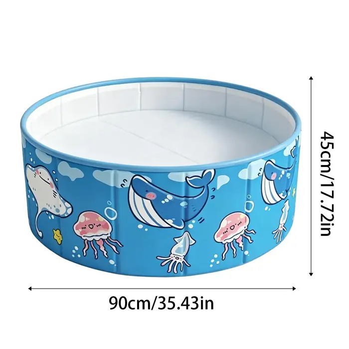 Piscine pour enfants 90x45cm, non gonflable, pliable, grande piscine pour enfants, baignoire pour animaux de compagnie, pour extérieur, jardin, plage, été