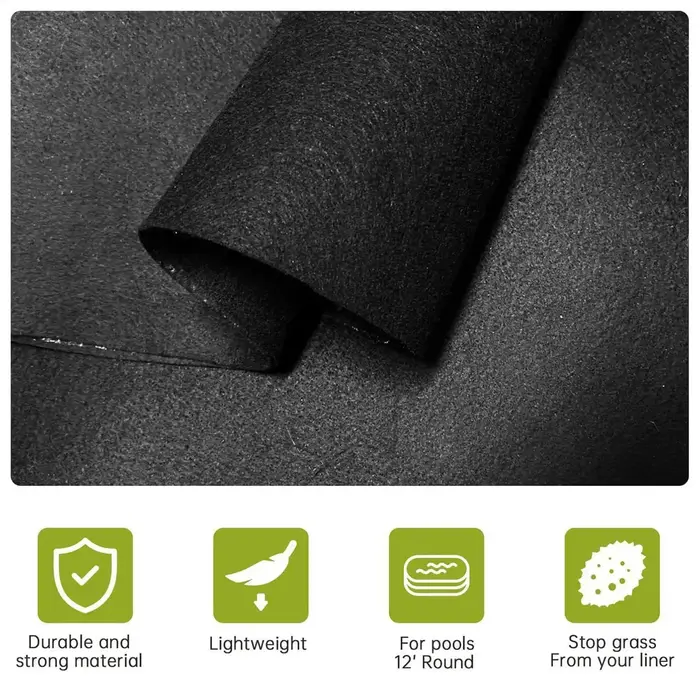 Tapis de protection rond noir pour piscine