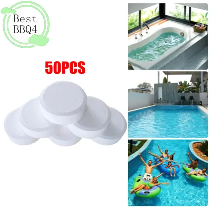 (BBQ4) 50 comprimés/bouteille – Nettoyant pour piscine, comprimés de chlore et de brome, pour piscin