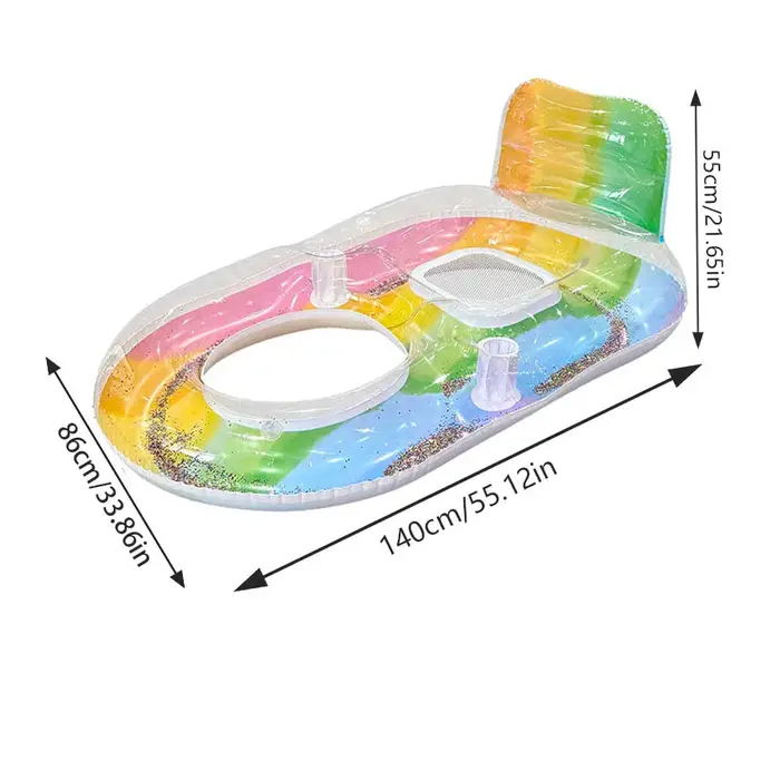 Canapé gonflable d'été pour piscine avec porte-gobelet, lit flottant gonflable pour piscine, pour ad