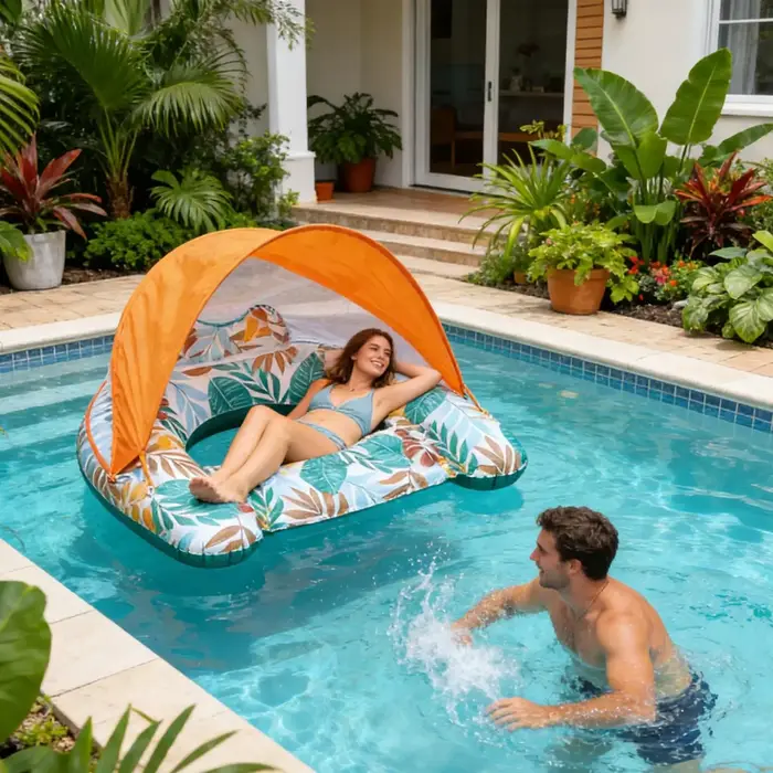 Flotteur de piscine avec appui-tête ergonomique