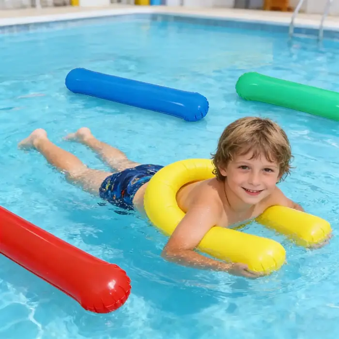 Ensemble de 4 flotteurs gonflables pour piscine avec pompe à air