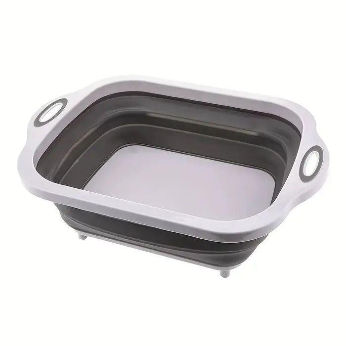 Bassin pliable portable et peu encombrant avec évier intégré et fonction de rangement - Idéal pour le camping en plein