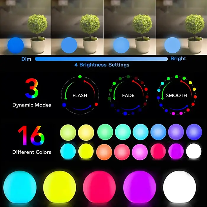 Boules lumineuses flottantes pour piscine, lumières LED étanches IP67, projecteurs de nuit pour jacu