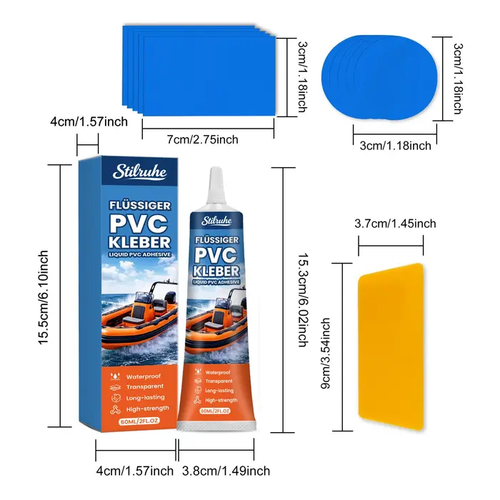 Kit de réparation de piscine transparent et imperméable avec adhésif puissant