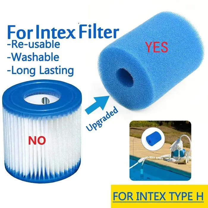 Éponge filtrante de piscine pour Intex Type H, lavable et réutilisable, cartouche en mousse filtrant