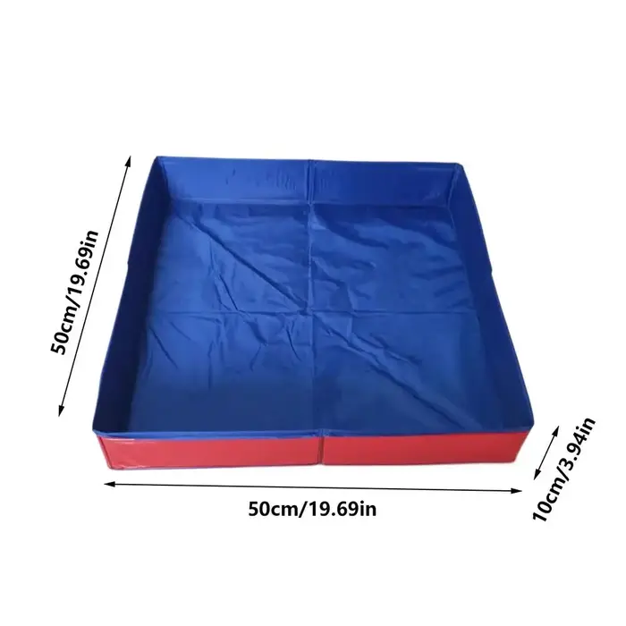 Piscine pliable pour animaux de compagnie en PVC 50x50cm, forme carrée, non gonflable, gain de place