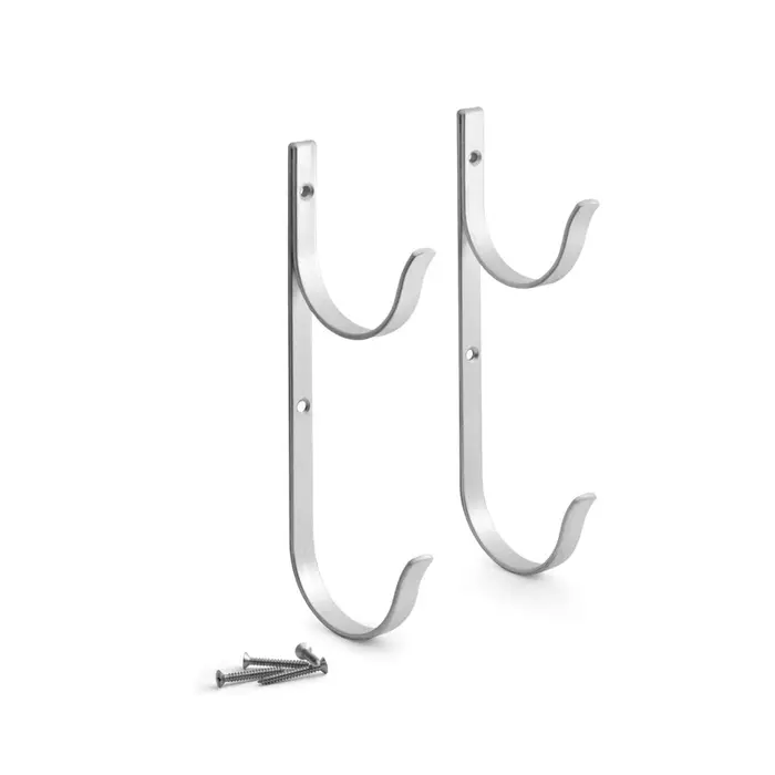 Lot de 2 supports de piscine en aluminium pour perches télescopiques - Rangement pour perches, filet