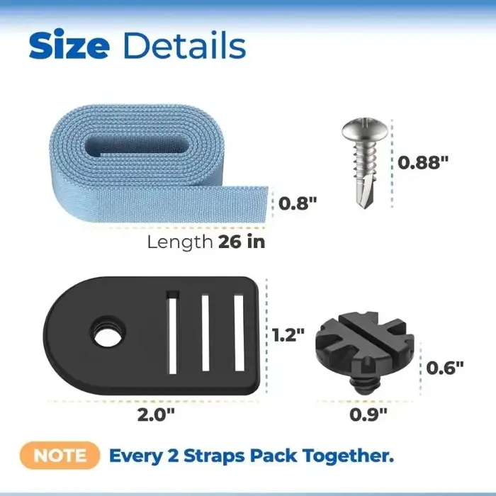 Ensemble fixation bobine Clip sangle couverture piscine
