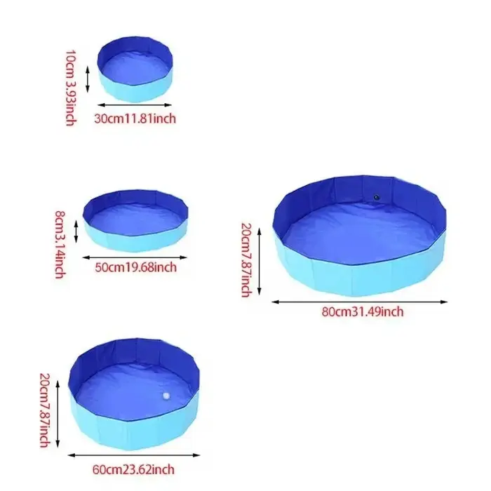 Piscine de nettoyage extérieure pliable et portable pour animaux de compagnie – Baignoire et bain en plastique dur –
