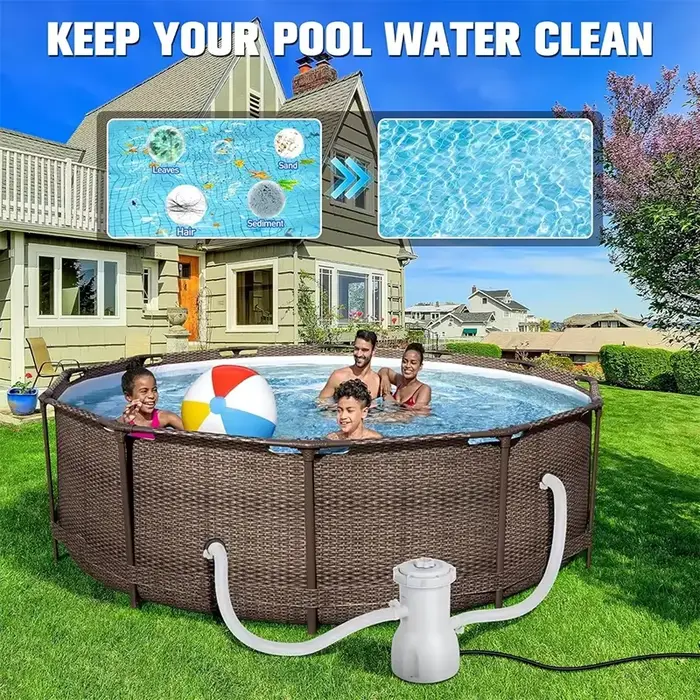 Pompe de circulation pour piscine de 300 gallons, système de filtration complet avec filtre à tuyau pour piscine gonflable hors sol