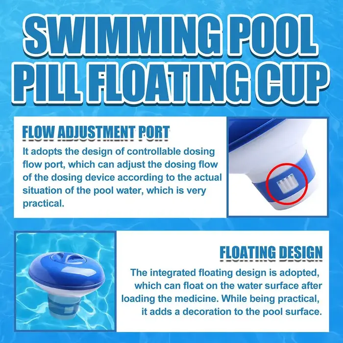 Distributeur de chlore flottant pour piscine, purificateur d'eau, applicateur automatique, stérilisateur, nettoyeur de piscine