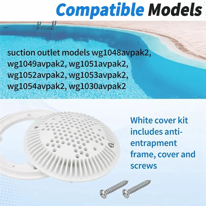 Kit de couvercle et de cadre de vidange de piscine au sol Y67A-WG1030AVPAK2