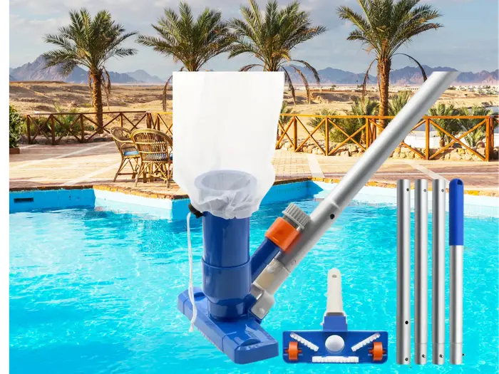Kit d'aspirateur de piscine avec 4 sections