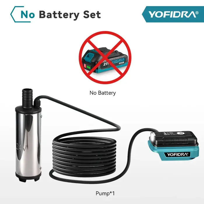 YOFIDRA 50-80L/min pompe à eau électrique 60W pompe de Drainage Submersible sans fil outil de traite