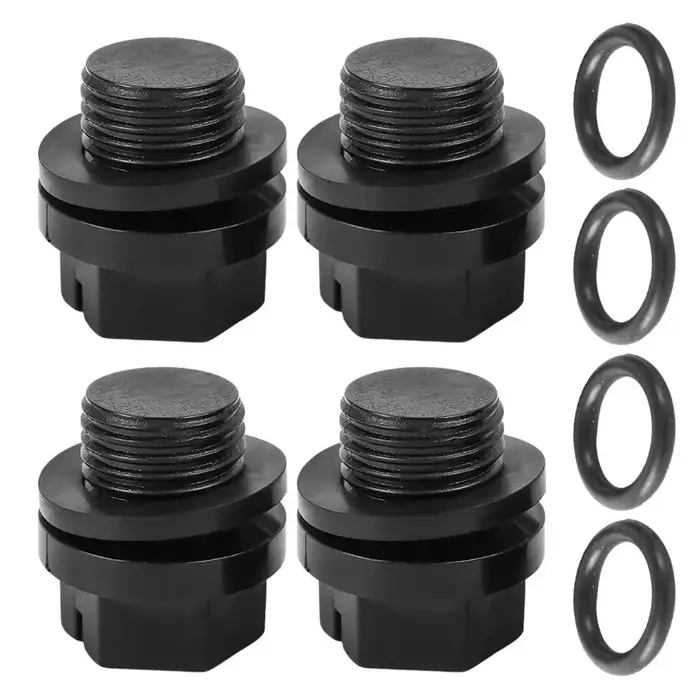 Lot de 4 bouchons de vidange pour pompe de piscine avec joint, pièces essentielles pour l'entretien 