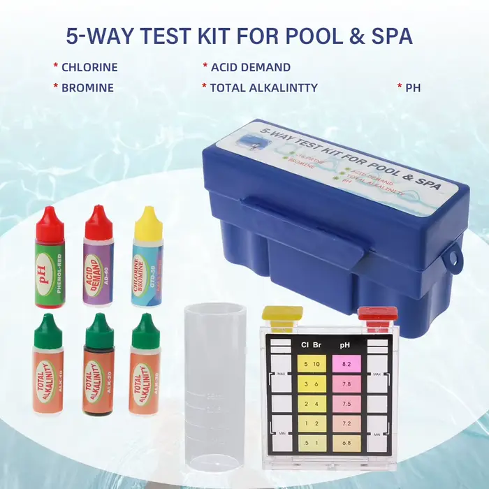Yieryi-Kit de test de qualité de l'eau de piscine 5 en 1