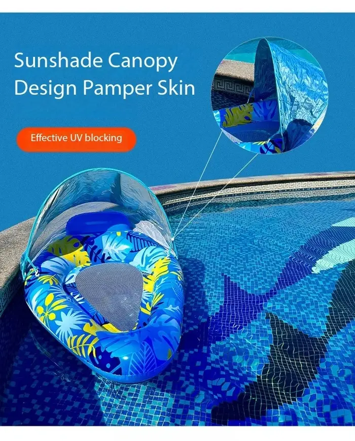 Canapé gonflable flottant pour piscine avec dossier en maille