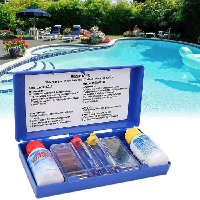 Kit de test de qualité de l'eau pour piscine : pH et chlore