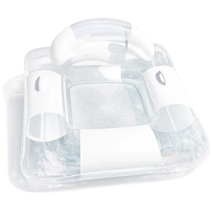 Nouvelle Arrivée : Flotteur de Piscine Gonflable avec Auvent Amovible, Paillettes Brillantes, Transp